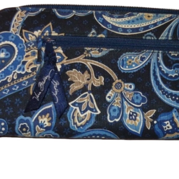 Vera‎ Bradley Windsor Navy Blue Travel Organizer Passport Document Wallet Case - Picture 7 of 10